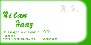 milan haaz business card